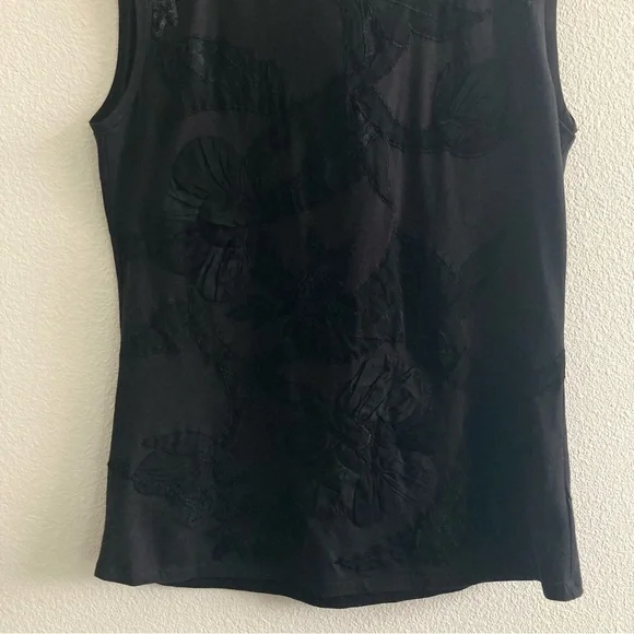 Loyd/Ford Black Beaded Embroidered Mesh Sleeveless Top Minimal Artsy 100% Cotton - Picture 4 of 8